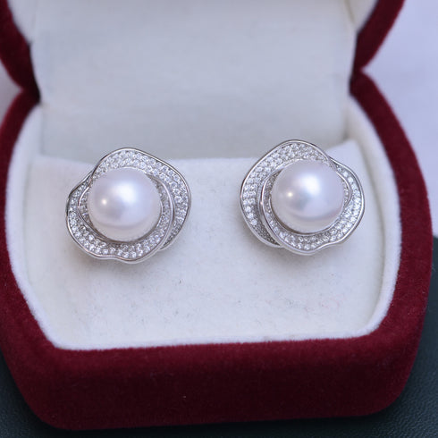 10-11mm Freshwater Pearl Floral & Liora  Earrings - House Of Pearls